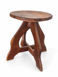 Dubový taboret v štýle Arts & Crafts